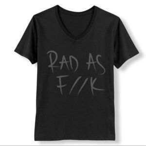 TOP KNOT HEARTS Rad As F//K Top/Tee With Cap Sleeves Navy Blue Size Small